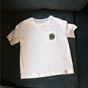 White Kids T-Shirt with Skull Patch